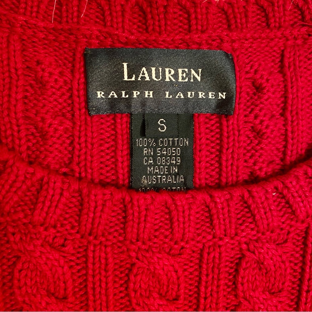 ✨EUC Vintage Lauren Ralph Lauren Cable Knit Sweater with Crest - Picture 4 of 4